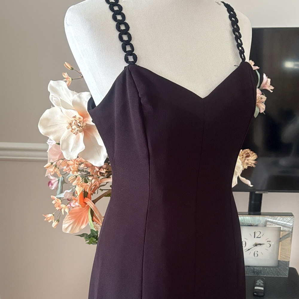 Nicole Miller Strapless Black Dress with Chain Straps